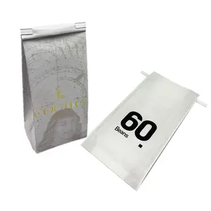 Custom Print 100g 200g 500g 6oz 8oz 10oz Coffee Bean Pouch Packaging Bags With Valve And Tin Tie For Coffee Tea