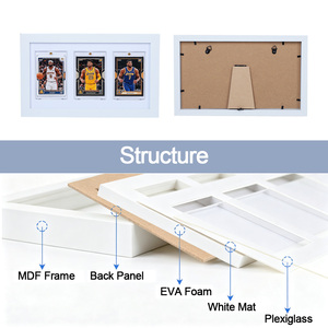 Boîte de présentation pour trois cartes à collectionner, cadre en bois blanc pour cartes de collection - Product Image 3