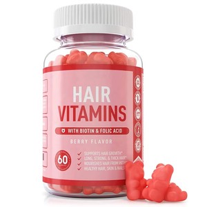 Gummies vitaminées pour adultes OEM, cheveux et beauté, avec biotine et vitamine C, marque privée premium, véganes, faibles en sucre, soutien naturel pour la peau et les ongles - Product Image 1