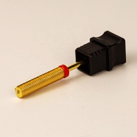 Embout de ponçage professionnel en carbure de tungstène super long de 24 mm, tête de meulage de 6,0 mm, pour ponceuse à ongles électrique, en acrylique doré, robuste et tranchant, 3/32 po