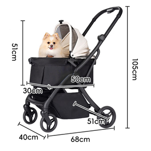 <span class=keywords><strong>Poussette</strong></span> <span class=keywords><strong>pour</strong></span> <span class=keywords><strong>chien</strong></span> rose moyen à cadre en aluminium léger de luxe <span class=keywords><strong>Poussette</strong></span> <span class=keywords><strong>pour</strong></span> animaux de compagnie pliante en un clic avec 4 roues sans fermeture éclair - Product Image 2