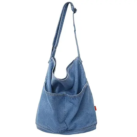 Retro Denim Canvas Tote Bag Large Capacity Denim Shoulder Bag for Women Hobo Tote Bag