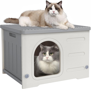 Nichoir pour chat résistant aux intempéries pour l'intérieur et l'extérieur, durable, pour petits animaux, unique, facile à assembler, abri pour chat - Product Image 1
