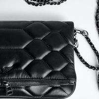 Nouveau Sac ZV de Luxe Français 2026 en PU, Matelassé Carré, avec Ailes Diamantées, Fermeture Magnétique et Chaîne, Pochette Décontractée Rétro pour Femme