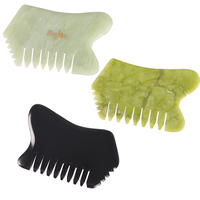 Peigne de massage du cuir chevelu, Peigne Guasha, Outil de grattage du cuir chevelu, Peigne de massage Guasha en jade Xiuyan, Masseur de tête portatif Gua Sha