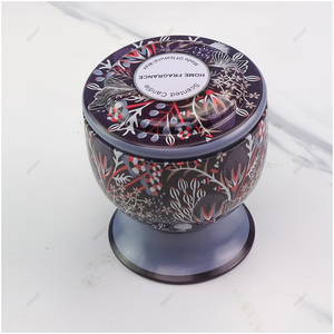 Vente chaude Conteneurs de bougies en cire de soja 4 en un ensemble de <span class=keywords><strong>bocaux</strong></span> décoratifs en étain avec couvercle et boîte de couleur - Product Image 1