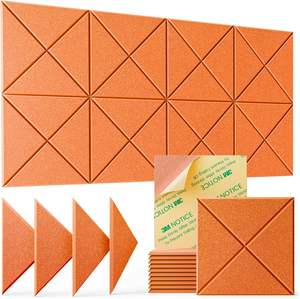 Lot de 12 panneaux acoustiques modernes de 12\" x 12\" x 0,4\", autocollants, panneaux insonorisants carrés, forme carrée pour studio de musique - Product Image 3