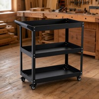 Chariot à outils avec panneau perforé et roues, chariot de service roulant à 3 niveaux, chariot utilitaire robuste pour garage et atelier