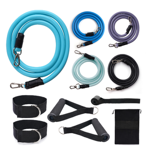 Vendita calda regolabile durevole corpo Home Gym Fitness <span class=keywords><strong>kit</strong></span> <span class=keywords><strong>allenamento</strong></span> di alta qualità TPE 11 pezzi Set di fasce di resistenza del tubo - Product Image 2