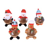 Panier de Noël pour bonbons, décorations de table douces en forme de Père Noël, bonhomme de neige, homme en pain d'épices, renne, pingouin, rangement pour cadeaux de Noël, fête de fin d'année, maison