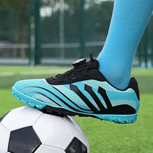 Nouvelles Chaussures de Football TF pour Enfants Printemps-Été, Respirantes en Maille avec Boucle Rotative, pour Garçons Élèves du Primaire, en TPU - Product Image 5