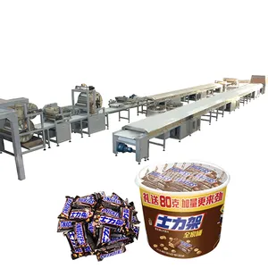 Candy Bar Productielijn Chocolade Bar Apparatuur Met Chocolade Enrobing