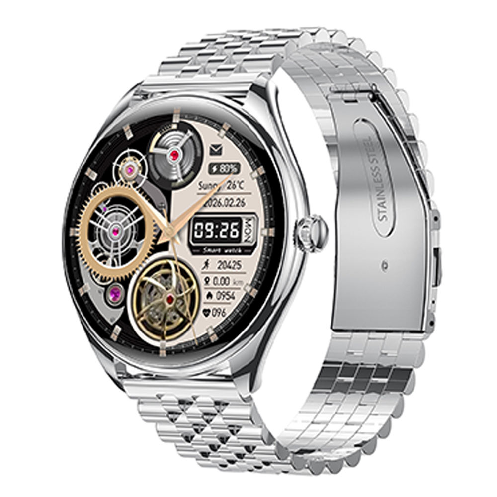 MT55 Ultra-Thin Smartwatch 1.43Inch Amoled Health Heart Rate Sleep Monitoring BT Call Waterproof Sport Smart Watch with 3 Straps