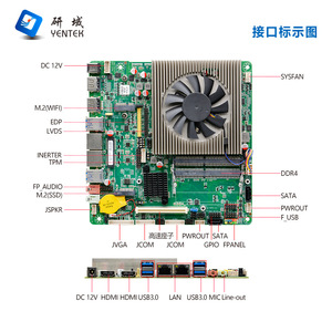 Placa Base Industrial Mini ITX Yentek YH620R1, Intel I3 I5 I7 HM370, 64GB, Doble Canal, VGA, HDMI, LVDS, EDP - Product Image 3