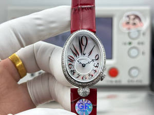 Elegant and Luxurious Lady's Oval Full Diamond Case, Genuine Leather Strap, Sapphire Crystal Mirror Automatic Mechanical <b>Watch</b> - Product Image 3