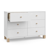 Commode blanche à 6 tiroirs pour chambre d'enfant Commode table à langer en bois pour bébé