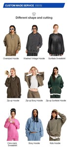 เสื้อฮู้ดดี้ปักโลโก้แบบกำหนดเอง OEM ODM พรีเมียม ผ้าฝ้ายเฟรนช์เทอร์รี่ 100% แฟชั่นทันสมัยทรงโอเวอร์ไซส์ สตรีทแวร์ ขายส่ง - Product Image 5