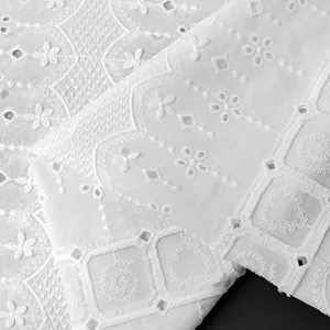 Fashionable Latest Designs White Lace Fabric Fashion Fabric Embroidery Lace Trim