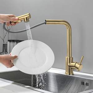 Kitchen Faucets with Pull Down Sprayer, Stainless Steel, Single Handle Classic Sink Faucet for Farmhouse Bar Laundry RV - Product Image 4