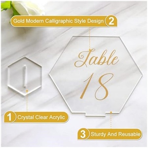 Números de Mesa para Boda con Arco Esmerilado, Letreros Acrílicos con Soportes, Perfectos para Decoración, Fiestas, Eventos - Product Image 2