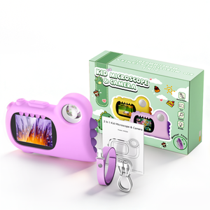 Microscope numérique 2 en 1 pour enfants, caméra avec écran de 2,0 pouces, rechargeable, zoom manuel, jouet éducatif, cadeau - Product Image 6