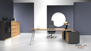 Meja Eksekutif kantor mewah Modern kayu kualitas bagus harga langsung pabrik untuk penggunaan kantor manajer OEM MFC - Product Image 2