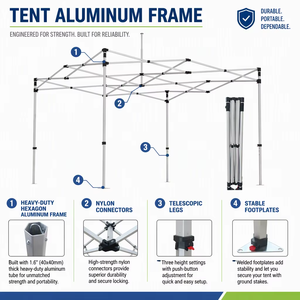Tente Pliante Personnalisable 3x3 pour Événements, Barnum Promotionnel, Kiosque Publicitaire, Chapiteau de Mariage, Gazebo, Stand d'Exposition - Product Image 4