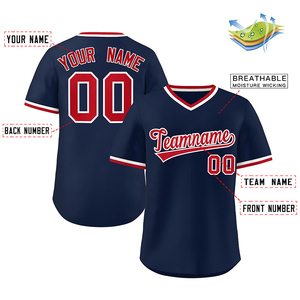 Nueva camiseta de béisbol Retro de manga corta, jersey de uniforme de béisbol, camiseta de béisbol transpirable con cuello en V y estampado personalizado para hombres - Product Image 2