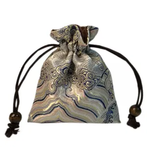Personnalisé style Chinois flanelle Offre Spéciale pochette bijoux cadeau sac à cordon coton petit sac en daim