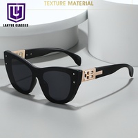 Lunettes de soleil de luxe pour hommes, style œil de chat, grande monture, branches décoratives ajourées, pour la rue et l'extérieur