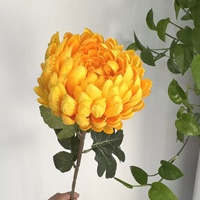 Grandes fleurs artificielles en soie (chrysanthèmes et pivoines) pour décoration de salon, accessoires photo et pour performance portative