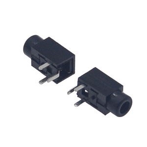 Prise audio PJ-210 2,5 mm, montage vertical 3 broches avec boîtier en plastique épais, hauteur 9,5 mm, conception à oreilles pour fixation sécurisée - Product Image 4