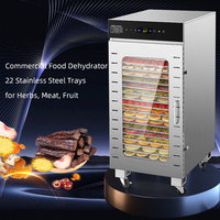 22-laags horizontale grote hetelucht droger, commerciële fruitdroger, automatische huishoudelijke fruit- en groentedroger, voedseldehydrator