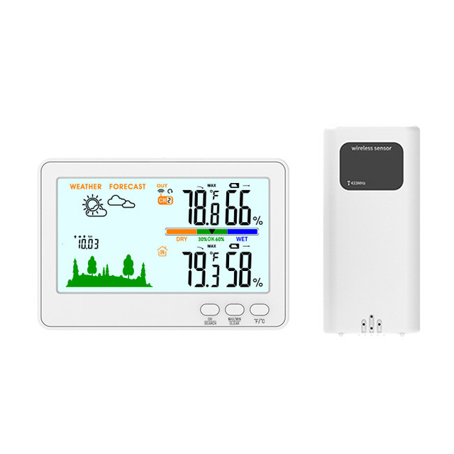 Wireless 433 Type-C Digital Thermohygrometer Sensor Indoor/Outdoor Temperature Humidity Meter Weather Forecast-Thermo Hygrometer