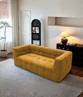 Ensemble de canapés Chesterfield compressés sous vide, design carré Marshmallow italien sans cadre pour petits appartements et villas