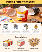 Pochettes pour frites Interpac, imperméables, écologiques, imprimées sur mesure, étiquette privée, emballage sur mesure pour restaurants