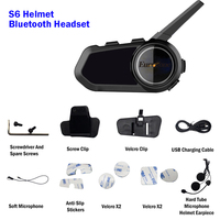 Interfono per Casco Moto EuroFone S6 PLUS V5.1 IP67 Impermeabile, Comunicazione di Gruppo fino a 6 Piloti, Condivisione Musica, Cancellazione del Rumore
