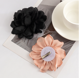 大布艺缎面白色粉色玫瑰花发带发夹女结婚新娘化妆发夹舞会发饰 - Product Image 5