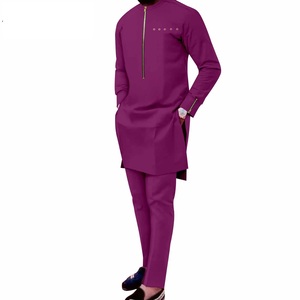 Tenues de haute qualité en deux pièces pour hommes, costume africain pour hommes, ensemble pantalon et chemise pour hommes, designs de vêtements traditionnels africains - Product Image 4