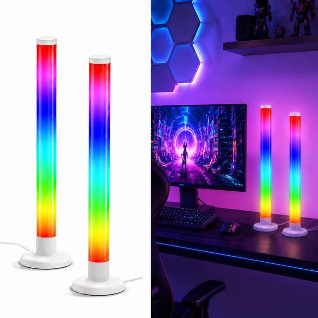 Smart RGB Corner Floor Lamp, Music Sync APP Control, Gaming Room Home Decor, 16M Colors & Remote Control