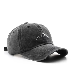 Unisex Cotton Baseball <b>Cap</b> With <b>Mountain</b> Embroidery 6-Panel Adjustable Fit Casual Style - Product Image 5