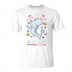 Camiseta con Diseño de Ballena Beluga, Unisex, para Adultos, Manga Corta, Cuello Redondo, Impresión Digital, para Actividades Promocionales - Product Image 2