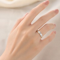 18K Vergoldeter Edelstahl Paarring mit Gravur 'Love Forever' Hochzeitstag Premium Nicht Verblassend