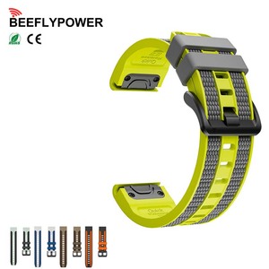 Bracelet <span class=keywords><strong>de</strong></span> <span class=keywords><strong>montre</strong></span> en silicone <span class=keywords><strong>QuickFit</strong></span> BEEFLYPOWER <span class=keywords><strong>22</strong></span> 26 mm pour Garmin Fenix 8X 7X 6 5X Plus 5, bracelet respirant, Correa - Product Image 1