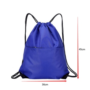 Unisex 210D Polyester Drawstring <b>Backpack</b> Custom Printed Logo Gym Yoga Outdoor Sports Bag Supplier's Foldable String Bag - Product Image 2