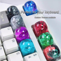 Keycaps en résine de boule d'algues marines personnalisées 1u pour clavier mécanique, keycaps artisanales Cherry MX, cadeau unique pour les joueurs
