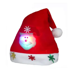 Top Grade Creative Kids Adults Red Santa Reindeer Snowman Christmas Hat with LED Lights