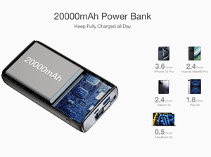 <span class=keywords><strong>Power</strong></span> Bank per Telefono 20000mAh PD 25W Ricarica Rapida Tipo-C Porta in Lega per Samsung S21-S25 Ultra UL CE FCC RoHS UN38.3 Produzione di Fabbrica - Product Image 2