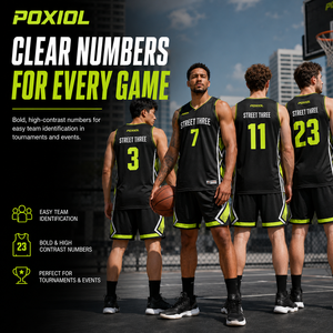Set Jersey dan Celana Pendek Basket 3x3 Custom Print, Bernapas, Menyerap Keringat, Ringan, Cepat Kering, 100% Poliester untuk Jalanan - Product Image 4