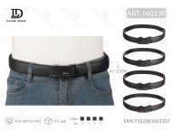 Cintura da uomo con fibbia automatica 4 cm x 125 cm in acrilico nero stile casual resistente monopezzo - Product Image 1